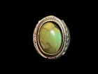 Heavy Vintage Southwest Sterling Silver Green Turquoise Mens Ring Size: 12.5