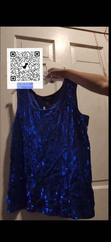 Blue Glitter Top Size L  Large