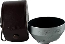 Vintage Lens Hood Cenei Germany in Leather Case for Contax, Exakta, Leica Camera