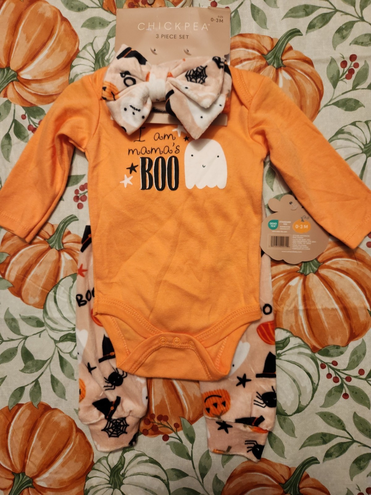 Nuevo con etiquetas Talla 3 Meses Halloween Body, Leggings y Diadema *Mama's Boo*