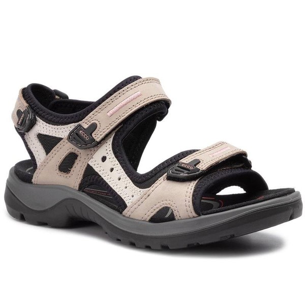 Women Ecco Sandals Beige Leather 36