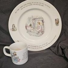 Vintage Wedgwood Mrs. Tiggy-Winkle Dinner  Lunch Plate Beatrix  Tea Cup Mug