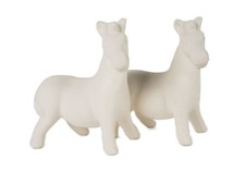 Blue Witch Unpainted Cruet Set Zebra, Handmade Ceramic Salt & Pepper Unglazed