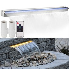 60cm Schwalldusche mit LED Wasserfall Edelstahl Poolfontäne Schwallbrause