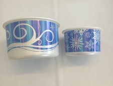 Tupperware Christmas Canisters Set 2 Holiday Blue Winter Snowflakes Ornaments