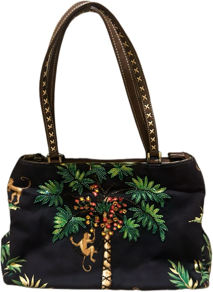 Bolso de Mano Isabella Fiore Mono Embellecido, Cuentas Semilla y Lentejuelas Nuevo sin Etiquetas, $345 Foto 2 de 4