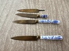 Antique BOHEMIA Germany Fruit Knife Porcelain Blue And White Bronze — photo 4