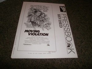 MOVING VIOLATION 1977 PRESSBOOK MCHATTIE KAY LENZ DUBIN CORMAN