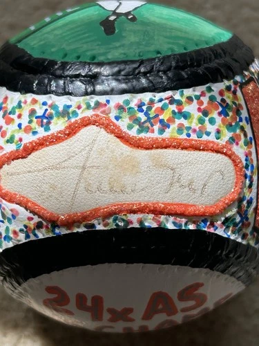 Willie Mays Signed Baseball Painted By Carter X Autographed