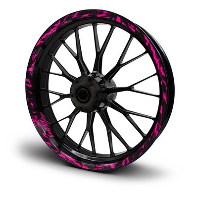 Felgenrandaufkleber Komplett Set Design Zubehör für 15-19 Zoll Future Pink MR017