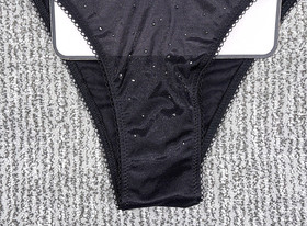 Victoria's Secret Dream Angels NWT Medium Black Crystal Shimmer Brazilian Panty