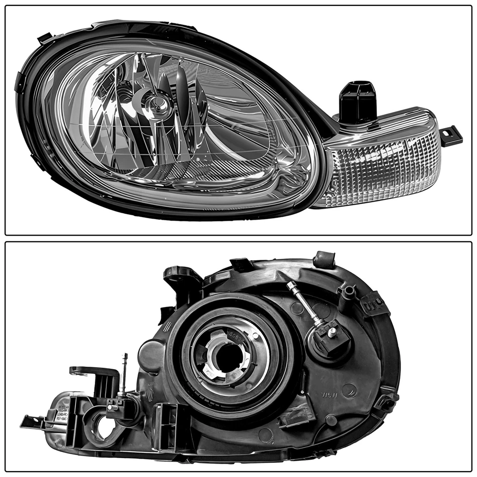 Pair Headlight Left and Right Chrome Interior For 2000-2002 Dodge Chrysler Neon - Image 2 of 4