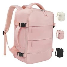 Travel Backpack For Women Men Airline Approved Large Pink Three Striped Style