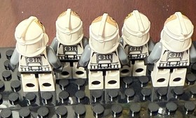 Lot of 5 Lego Star Wars Clone Trooper Gunner Minifigures SW0221
