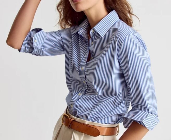 THE SHIRT ROCHELLE BEHRENS The Boyfriend Shirt Top Women Size XS NWT Long Sleeve