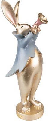 Clayre & Eef 6PR3627 Dekoration Kaninchen 9x8x26 cm Goldfarbig