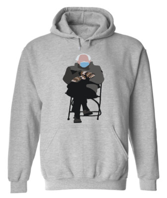 Bernie Sanders Inauguration Mittens Meme Joe Biden Kamala CREW HOODED SWEATSHIRT
