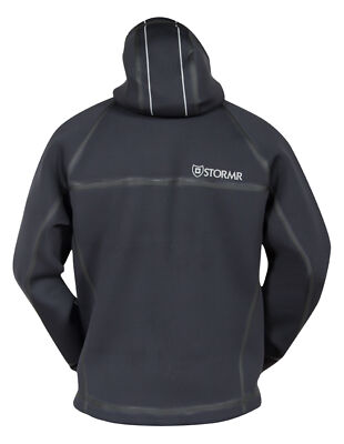 Stormr Mens Typhoon Jacket Black Neoprene Core Hooded AQ6 Fleece