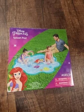 Disney Princess The Little Mermaid Splash Pad Pool Sprinkler 64in X 57in Age 2+.