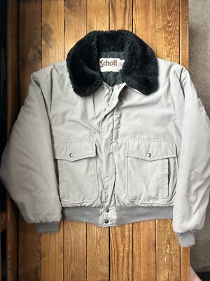 Vintage 80s Schott G-1 A-2 Grey Bomber Flight Jacket Size XL | eBay