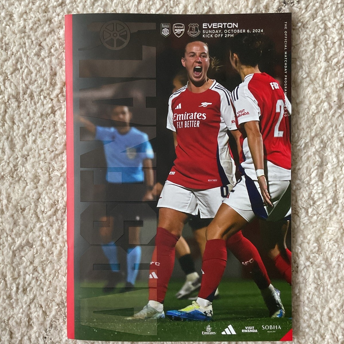 Arsenal Women v Everton Women Match Programme October 2024 Mint