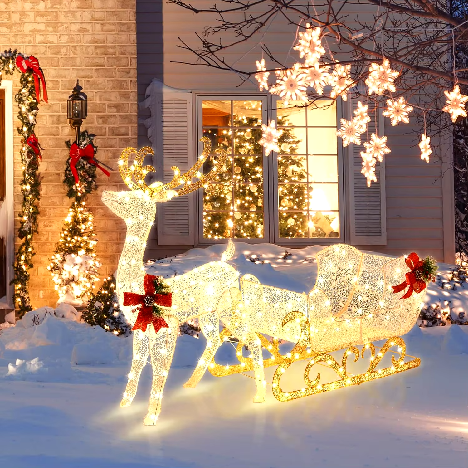 Christmas 6ft Reindeer Decoration Large Light LED Stag Ornaments Light ...