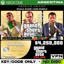 GTA Grand Theft Auto V 5 Premium Edition + Whale Shark Card XBOX Key ARGENTINA