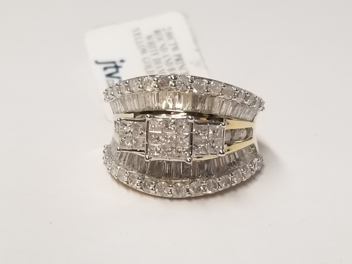 RANGEAS Jr.  WHITE G.I.D × DOT & GOLD JTV OJR033Y White Diamond 14k Yellow Gold Quad Ring 2.00ctw