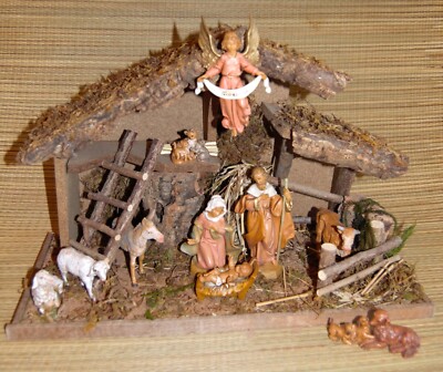 Fontanini Ox Family Nativity Set - 5 Inch Hand Painted Polymer Figures (3 Piece Set)