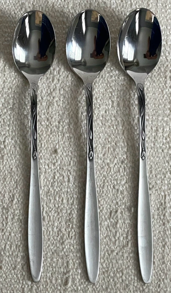 (3) Amefa Silver TULIP TIME 7 3/8" Stainless Iced Tea Spoons~Holland~ SHIPS FREE - Image 2 of 4