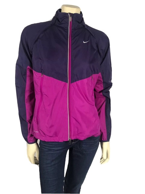 Nike Womens Medium Purple Storm-Fit Running Jacket Lightweight Zip to Vest | eBay