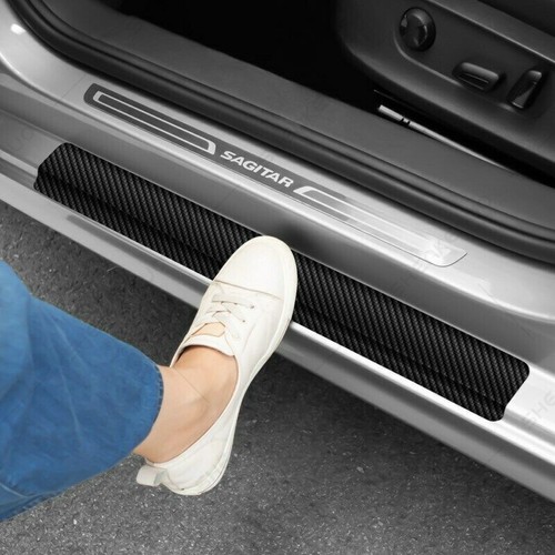For Hyundai Carbon Door Sill Black Step Plate Scuff Cover Anti Scratch Protector - Foto 12 di 12