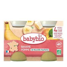 lot 3x2 Compotes bébé dès 4 mois pomme banane Bio BABYBIO 130 gr