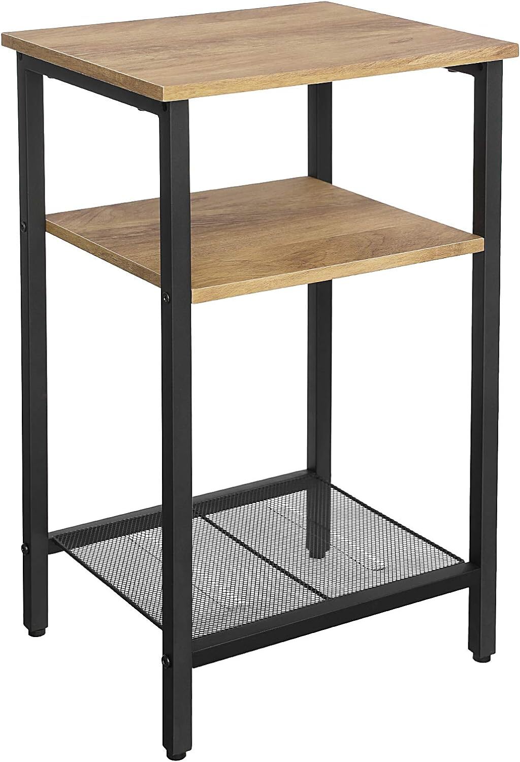 VASAGLE Tavolino da Salotto, Comodino con 3 Ripiani, 29P x 34l x 58H cm, Nero