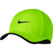 New NIKE Dri-Fit Feather Light Hat Cap Volt/Black 679421-703 Running Tennis