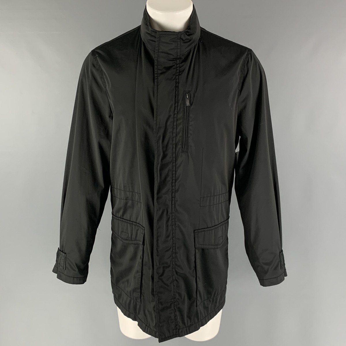 ARMANI COLLEZIONI Size 40 Black Polyester Windbreaker Jacket | eBay