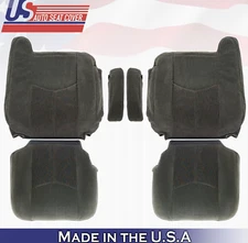 2004 For Chevy Silverado 1500 2500 2x Top 2x Bottom 2x Armrest Cloth Covers Gray