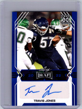 2022 Leaf Draft X Rookie Blue Auto Travis Jones RC # BA-TJ2 Baltimore Ravens XRC