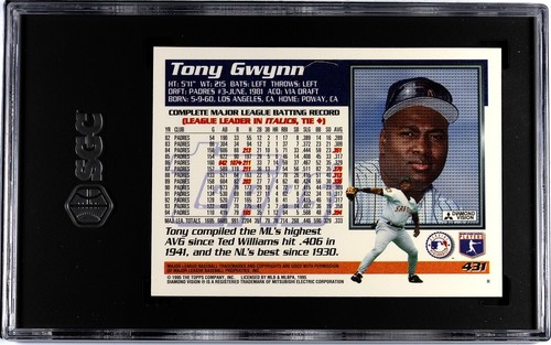 1995 Topps Tony Gwynn #431 *HOF* SGC 8 - Picture 2 of 2