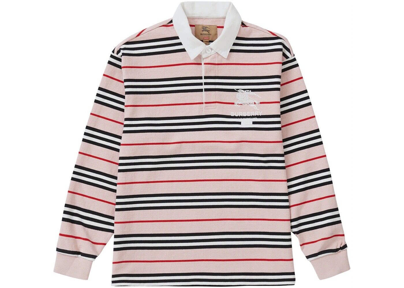 Supreme Burberry SS22 Rugby Long Sleeved Pink Size M- Order Arrived