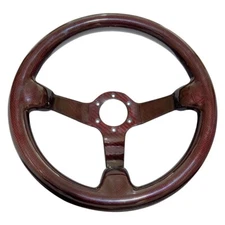 350mm Full Glossy Red Carbon Fiber Racing Steering Wheel 3" Depth 6 Holes
