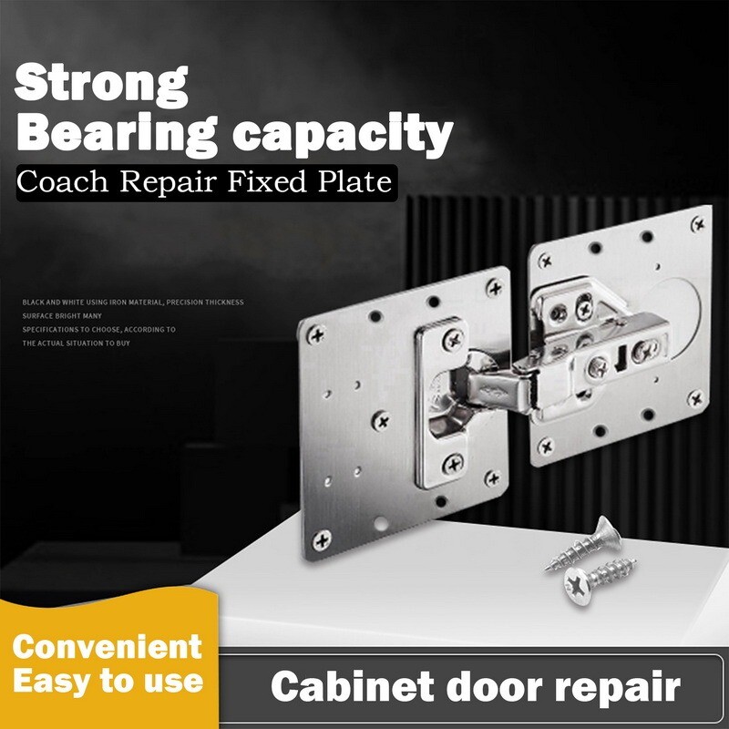 16SET Hinge Repair Plate with 6 Mounting Screws Closet Door