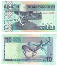 2001 Namibia Banknote P4c 10$ UNC