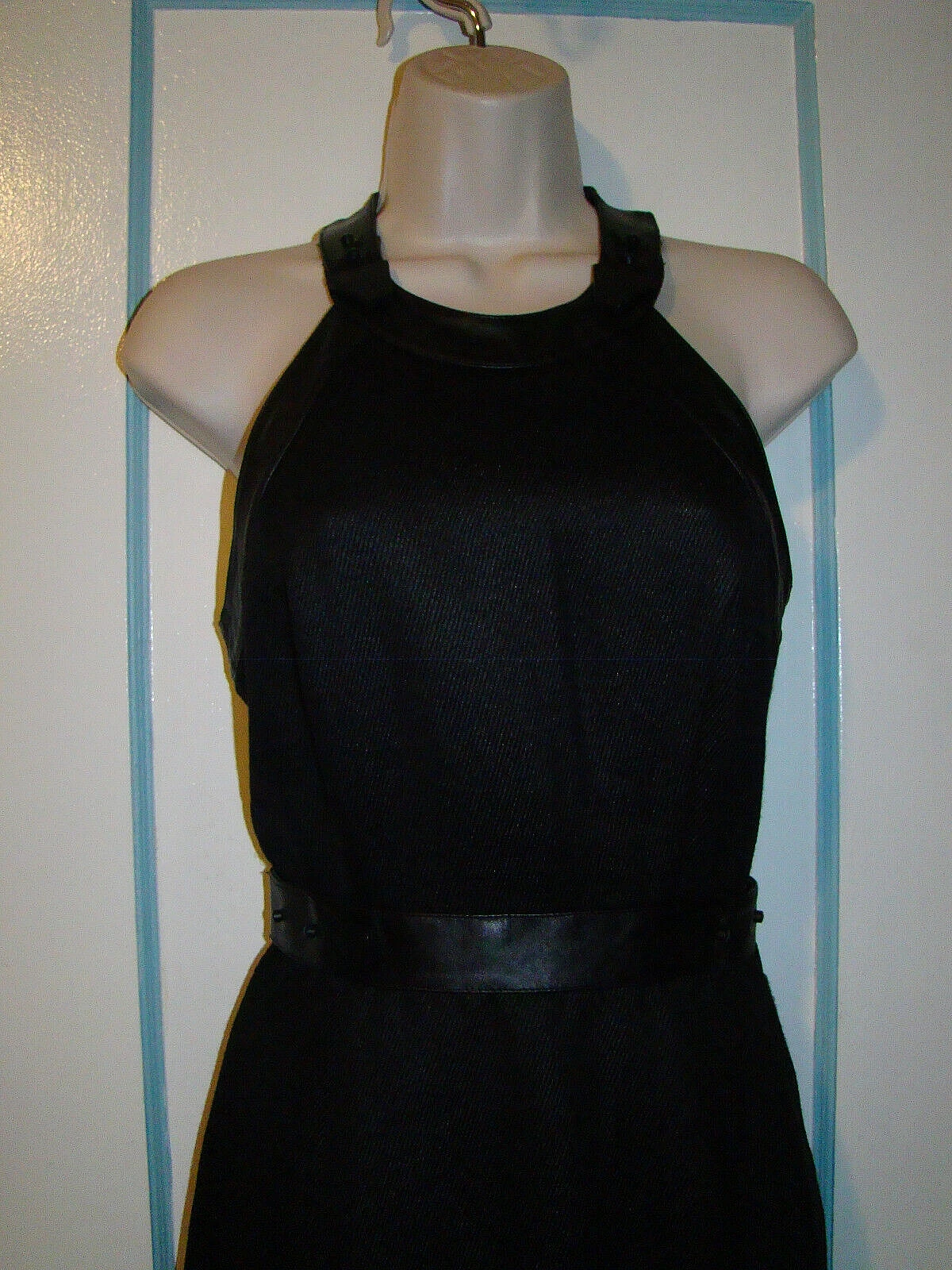 Abito Alexander Wang in pelle di lana nero taglia 0 nuovo con etichetta foderato in seta