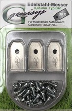 30 Ersatz Messer Klingen f Husqvarna Automower Gardena M&auml;hroboter 0,45mm + Schr.