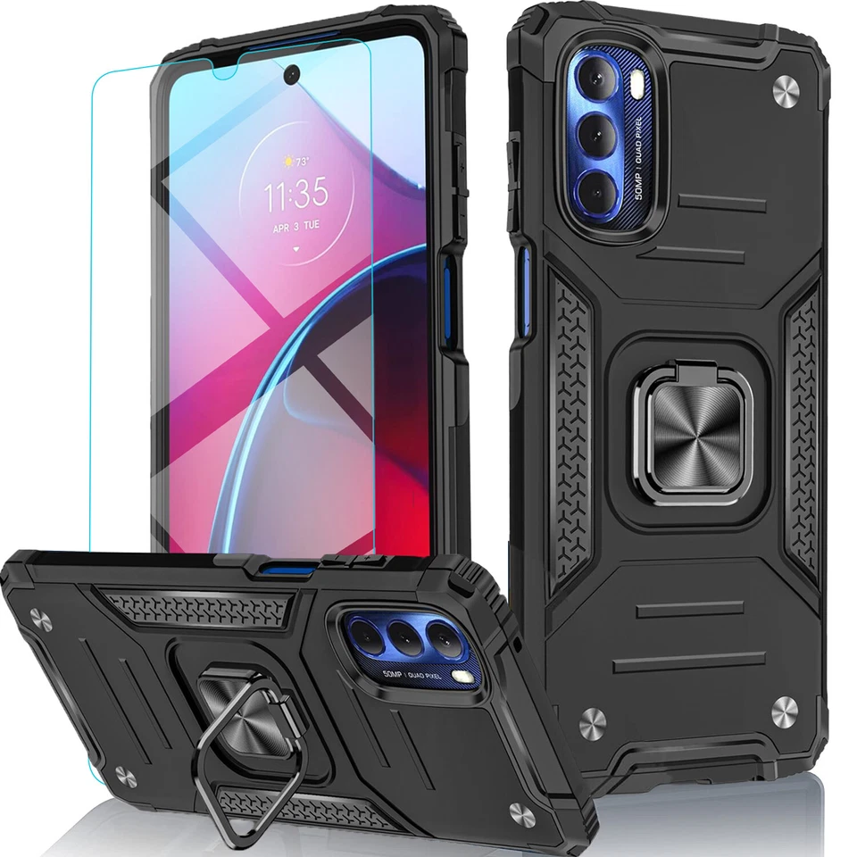 For Motorola Moto G Stylus 5G 2023 2022 Case Phone Ring Cover+Tempered Protector - Image 3 of 4