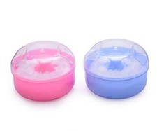 Baby Body Cosmetic Powder Puff Sponge with Box Case Container, 2 Pack