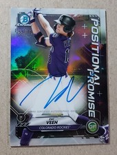 2021 Bowman Chrome Position Promise Zac Veen Auto /99 Colorado Rockies Autograph