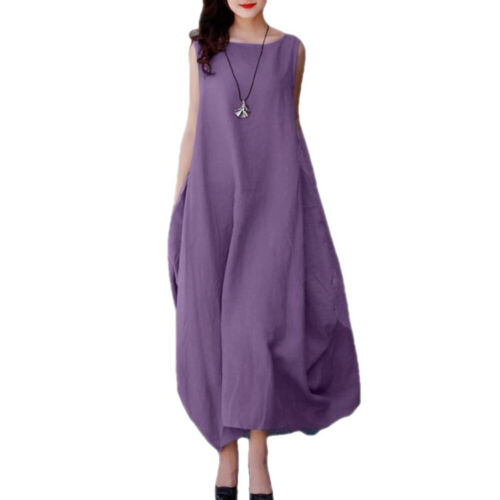 Damen Sommer-Maxikleid Urlaubkleid Taschen Strandkleid Freizeitkleid - Bild 5 von 17