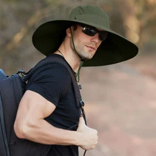 Wide Brim Sun Hat UV Protection Bucket Cap Hiking Camping Fishing Safari Summer
